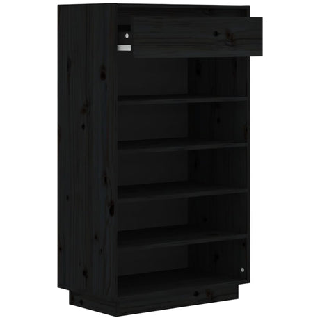 Shoe Cabinet 60X34X105 Cm Solid Wood Pine