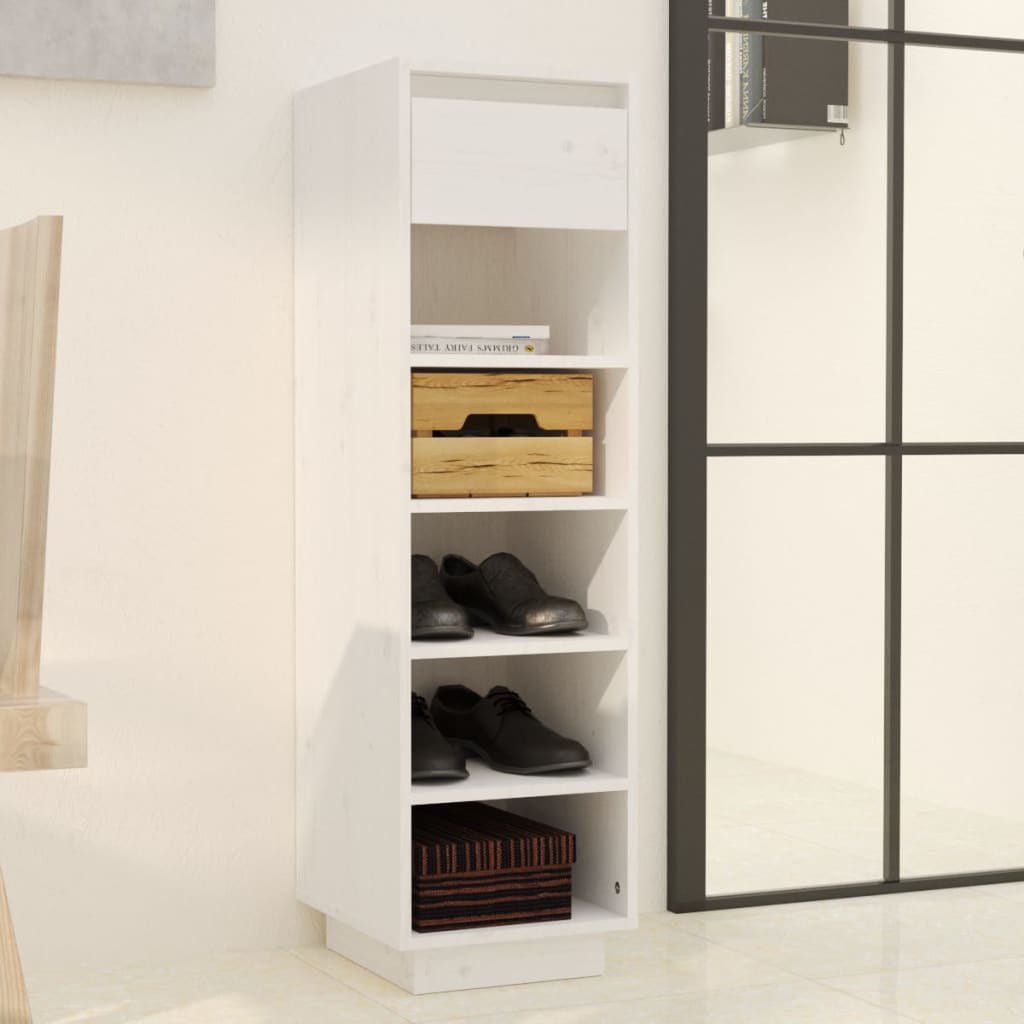 Shoe Cabinet 30X34X105 Cm Solid Wood Pine