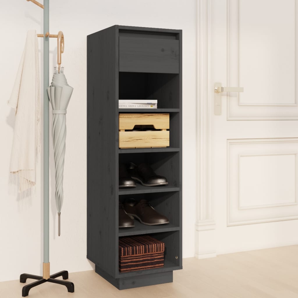 Shoe Cabinet 30X34X105 Cm Solid Wood Pine