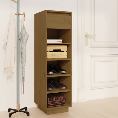 Shoe Cabinet 30X34X105 Cm Solid Wood Pine
