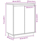 Sideboard 60X34X75 Cm Solid Wood Pine