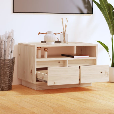 Tv Cabinet 60X35X37 Cm Solid Wood Pine