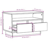 Tv Cabinet 60X35X37 Cm Solid Wood Pine