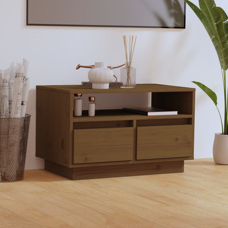 Tv Cabinet 60X35X37 Cm Solid Wood Pine