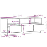 Tv Cabinet 140X37X50 Cm Solid Wood Pine