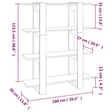 Book Cabinet/Room Divider 100X30X123.5 Cm