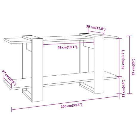 Book Cabinet 100X30X51 Cm Engineered Wood