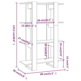 Book Cabinet/Room Divider 80X30X123.5 Cm
