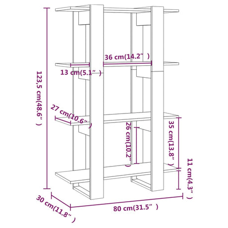 Book Cabinet/Room Divider 80X30X123.5 Cm