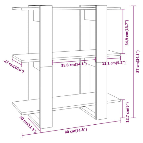 Book Cabinet/Room Divider 80X30X87Cm
