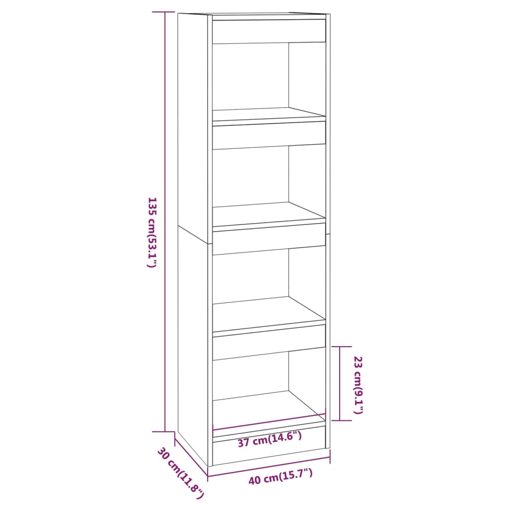 Book Cabinet/Room Divider 40X30X135 Cm