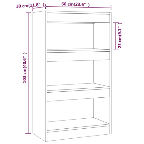 Book Cabinet/Room Divider 60X30X103 Cm Engineered Wood