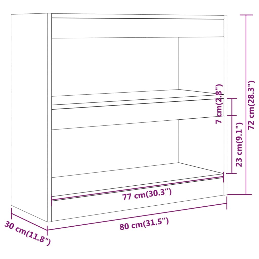 Book Cabinet/Room Divider 80X30X72 Cm