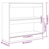 Book Cabinet/Room Divider 80X30X72 Cm