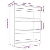 Book Cabinet/Room Divider 80X30X103 Cm Engineered Wood