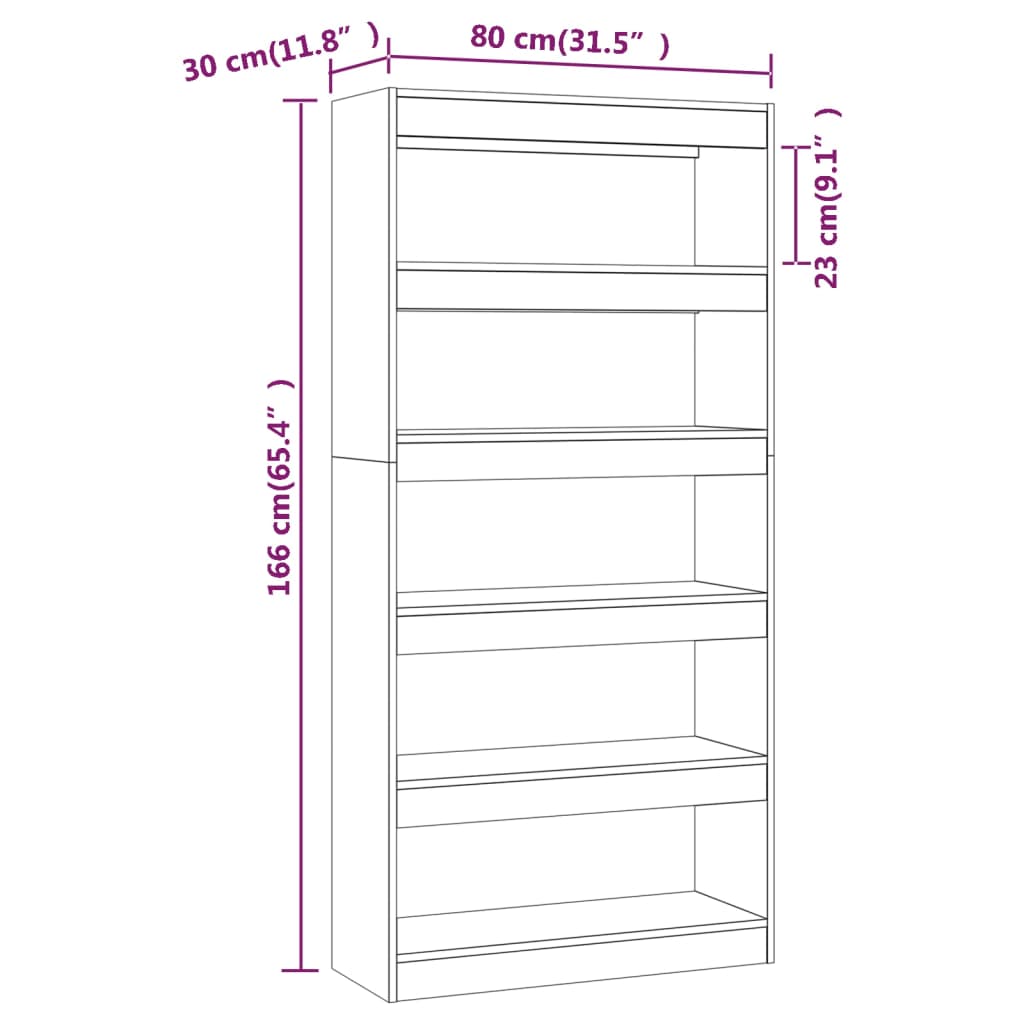 Book Cabinet/Room Divider 80X30X166 Cm Engineered Wood