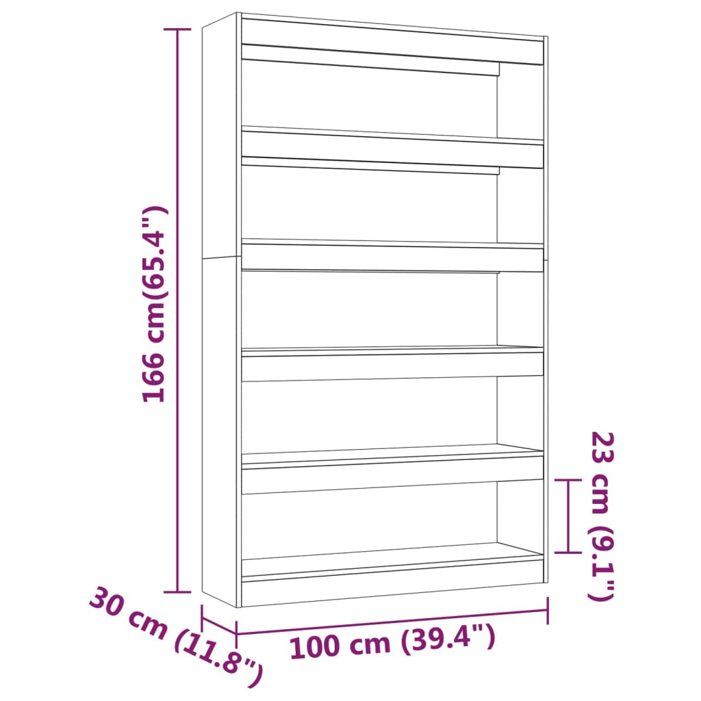 Book Cabinet/Room Divider 100X30X166 Cm