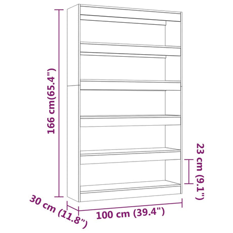 Book Cabinet/Room Divider 100X30X166 Cm