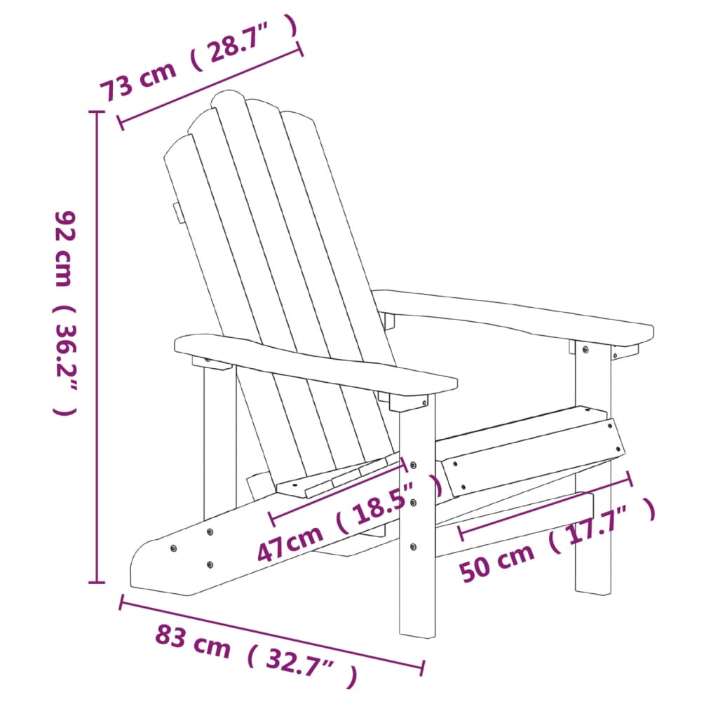 Garden Adirondack Chairs 2 Pcs Hdpe