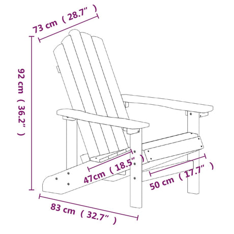 Garden Adirondack Chairs 2 Pcs Hdpe