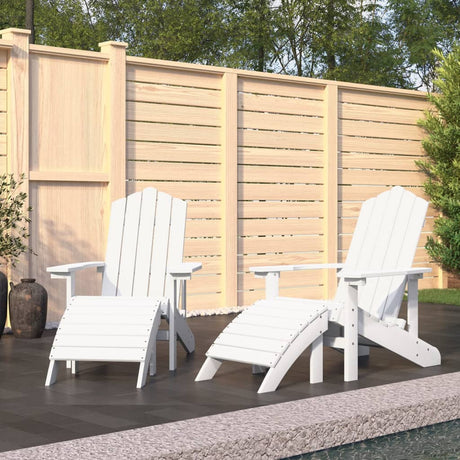 Garden Adirondack Chairs 2 Pcs With Footstools Hdpe