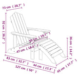 Garden Adirondack Chairs 2 Pcs With Footstools Hdpe