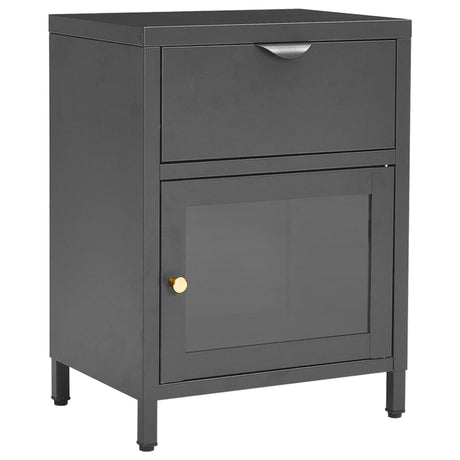 Nightstands 2 Pcs 40X30X54.5 Cm Steel And Glass