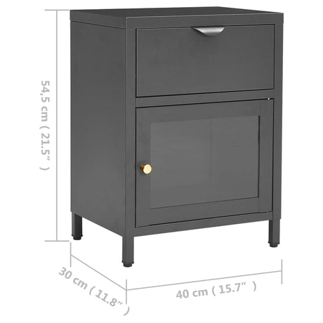 Nightstands 2 Pcs 40X30X54.5 Cm Steel And Glass