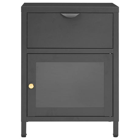 Nightstands 2 Pcs 40X30X54.5 Cm Steel And Glass