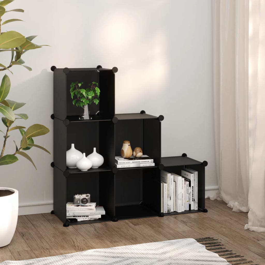 Storage Cube Organiser With 12 Cubes And Doors Transparent Pp