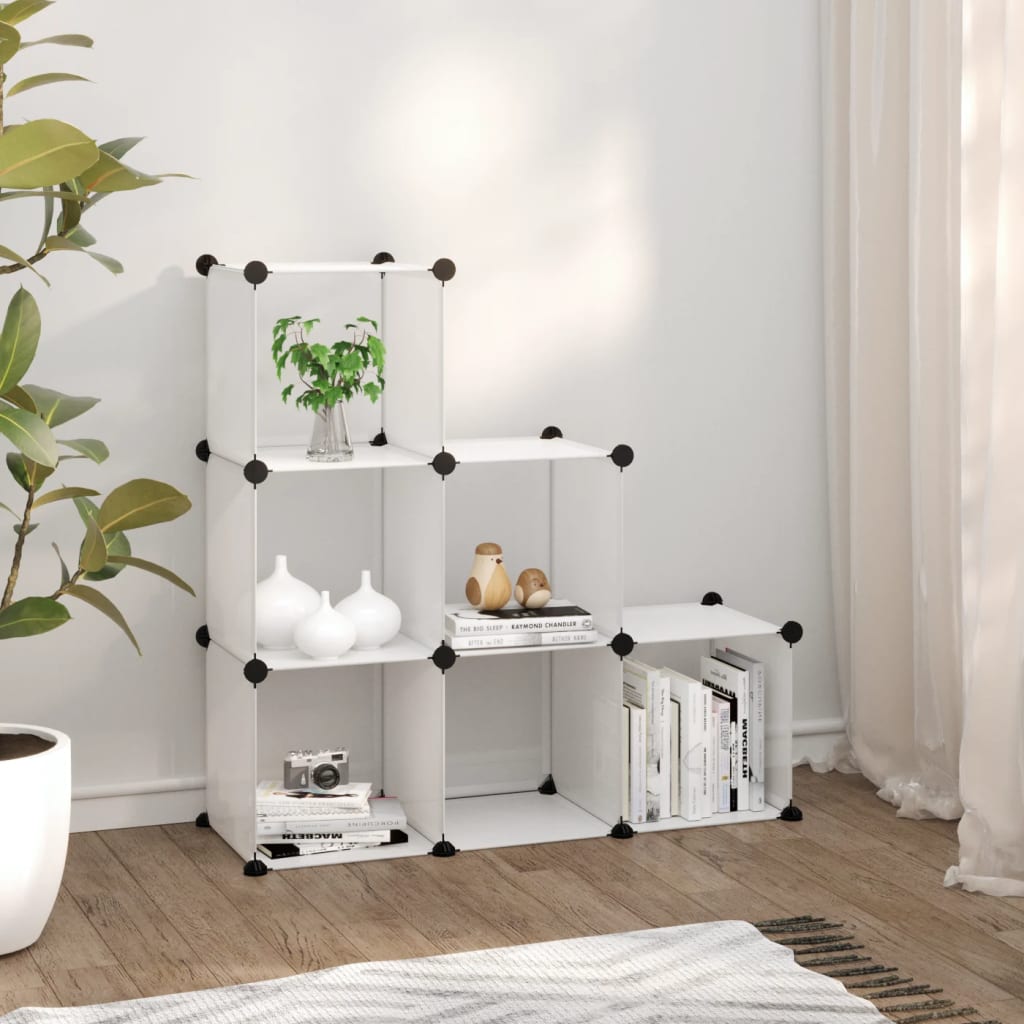 Storage Cube Organiser With 12 Cubes And Doors Transparent Pp