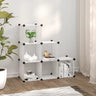 Storage Cube Organiser With 12 Cubes And Doors Transparent Pp