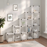 Storage Cube Organiser With 12 Cubes And Doors Transparent Pp