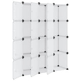 Storage Cube Organiser With 12 Cubes And Doors Transparent Pp