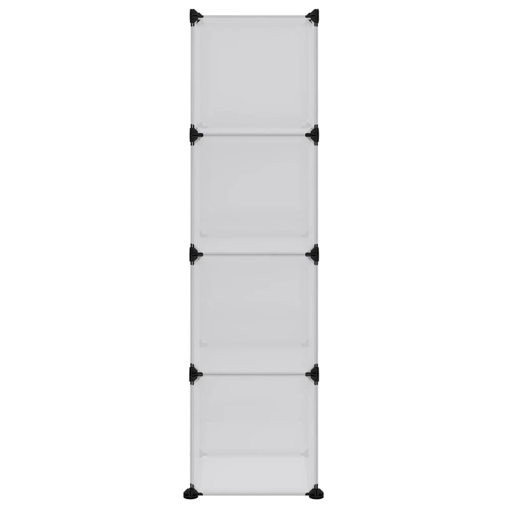 Storage Cube Organiser With 12 Cubes And Doors Transparent Pp