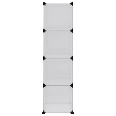 Storage Cube Organiser With 12 Cubes And Doors Transparent Pp