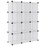 Storage Cube Organiser With 12 Cubes And Doors Transparent Pp