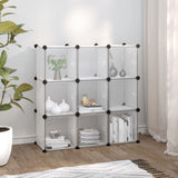 Storage Cube Organiser With 12 Cubes And Doors Transparent Pp