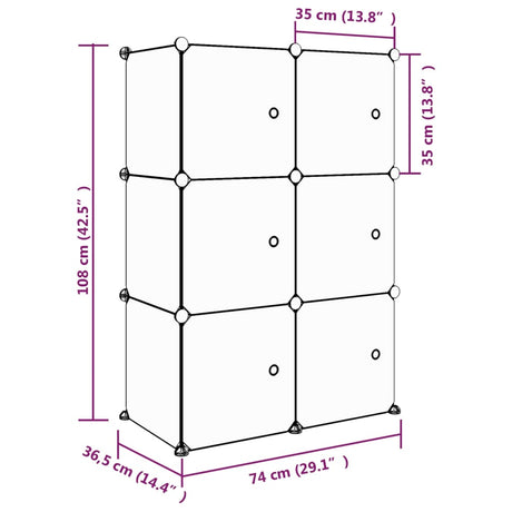 Cube Storage Cabinet For Kids With 6 Cubes Pp