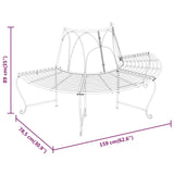Half Round Tree Bench 2 Pcs Ø159 Cm Black Steel