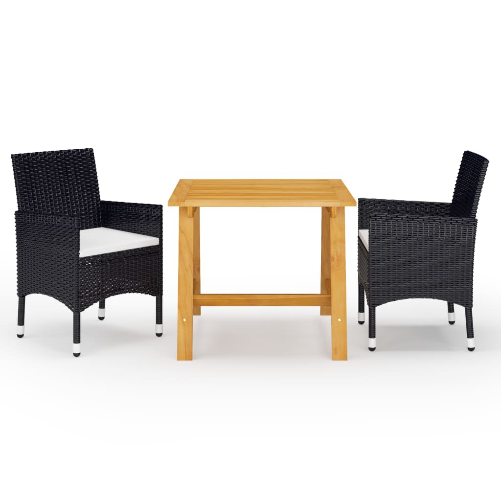 3 Piece Garden Dining Set With Cushions