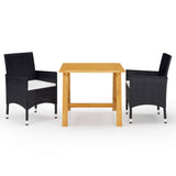 3 Piece Garden Dining Set With Cushions