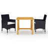 3 Piece Garden Dining Set With Cushions