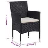 3 Piece Garden Dining Set With Cushions