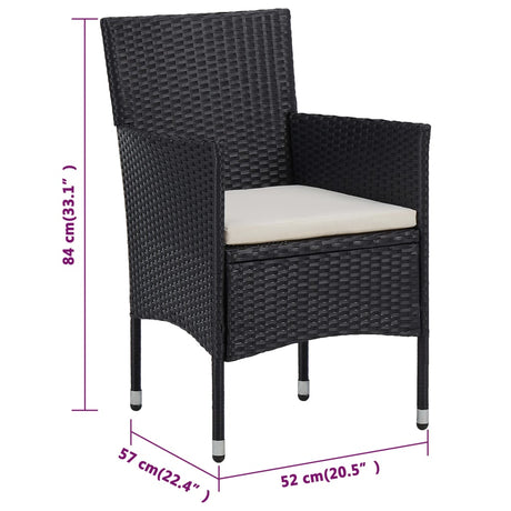 3 Piece Garden Dining Set With Cushions