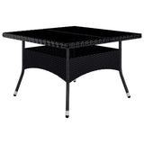 9 Piece Garden Dining Set Poly Rattan And Tempered Glass