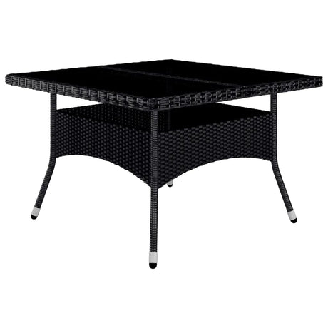 9 Piece Garden Dining Set Poly Rattan And Tempered Glass