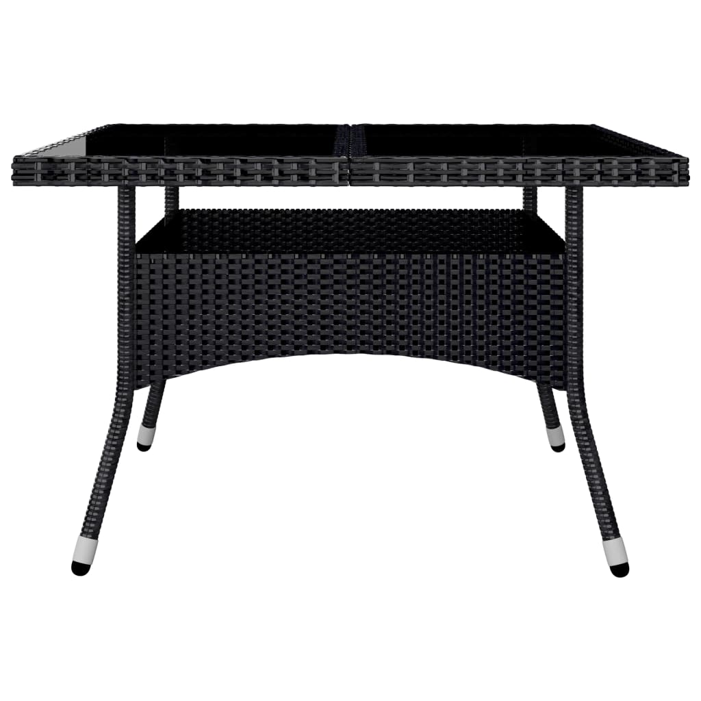 9 Piece Garden Dining Set Poly Rattan And Tempered Glass