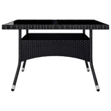 9 Piece Garden Dining Set Poly Rattan And Tempered Glass