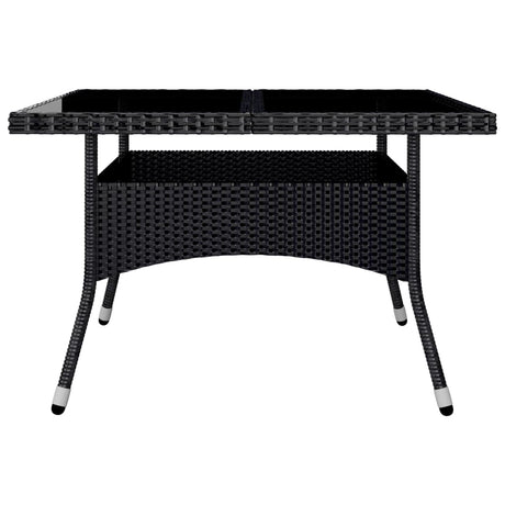 9 Piece Garden Dining Set Poly Rattan And Tempered Glass